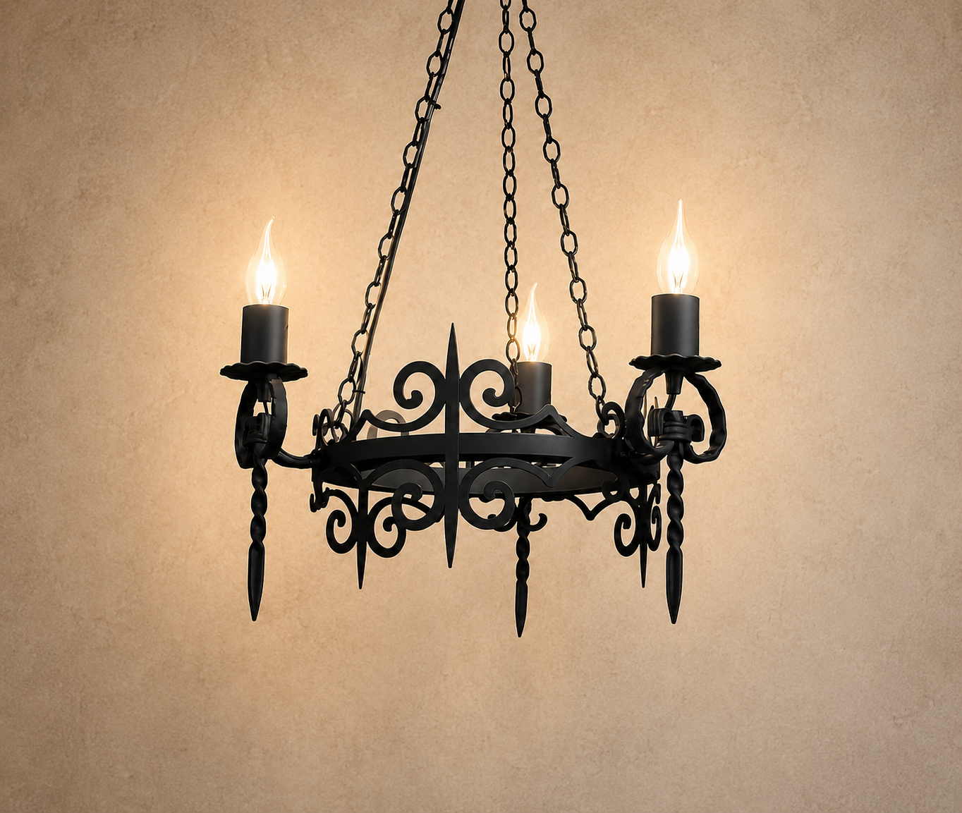 Wrought Iron Gothic Chandelier