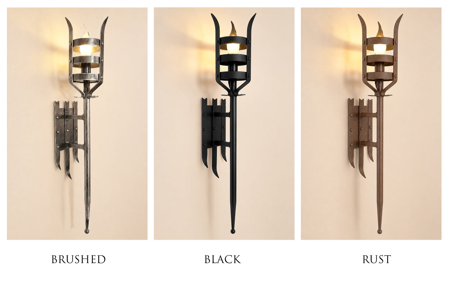 Medieval Torch Wall Sconce - Viking decor light