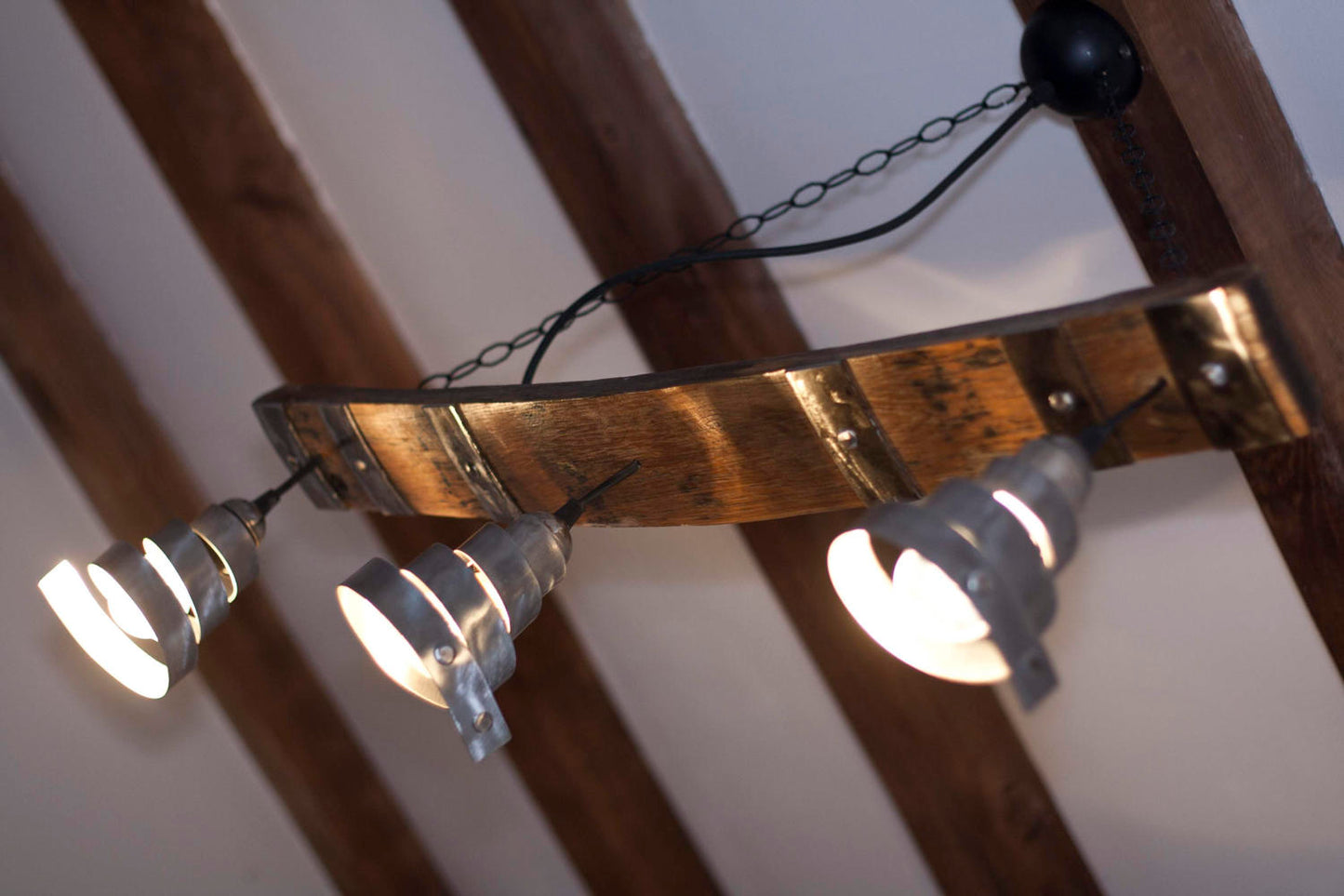 Plafonnier tonneau rustique - Luminaire tonneau de vin