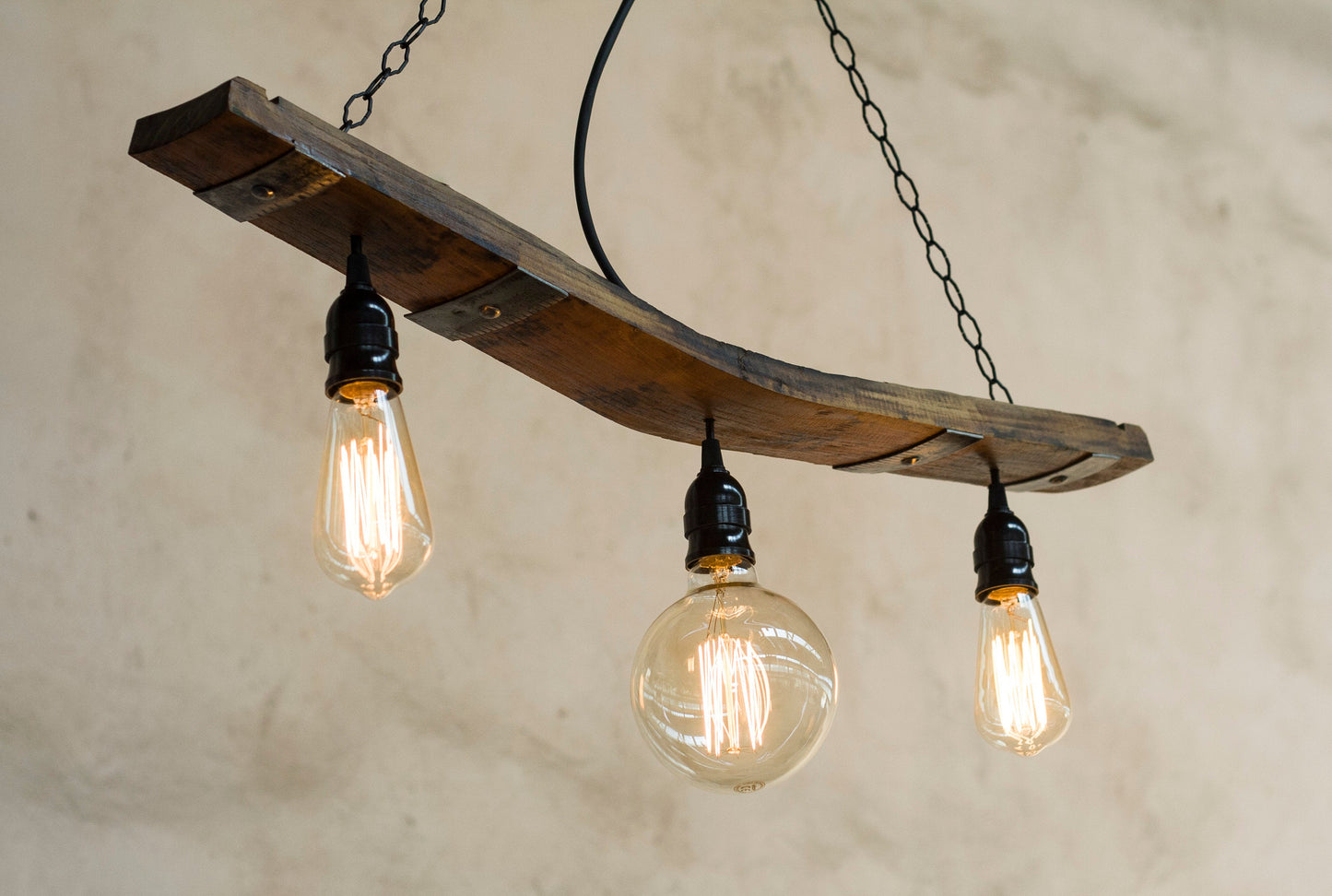 Rustic light fixture - Wine barrel stave lights - Pendant lights