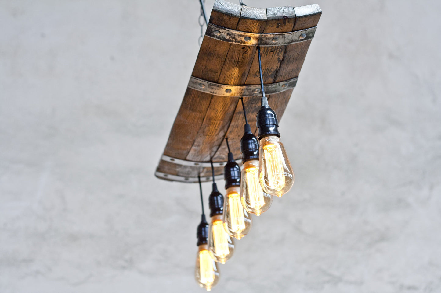 Rustic Ceiling Lights - Wine barrel pendant light - Five lights Chandelier