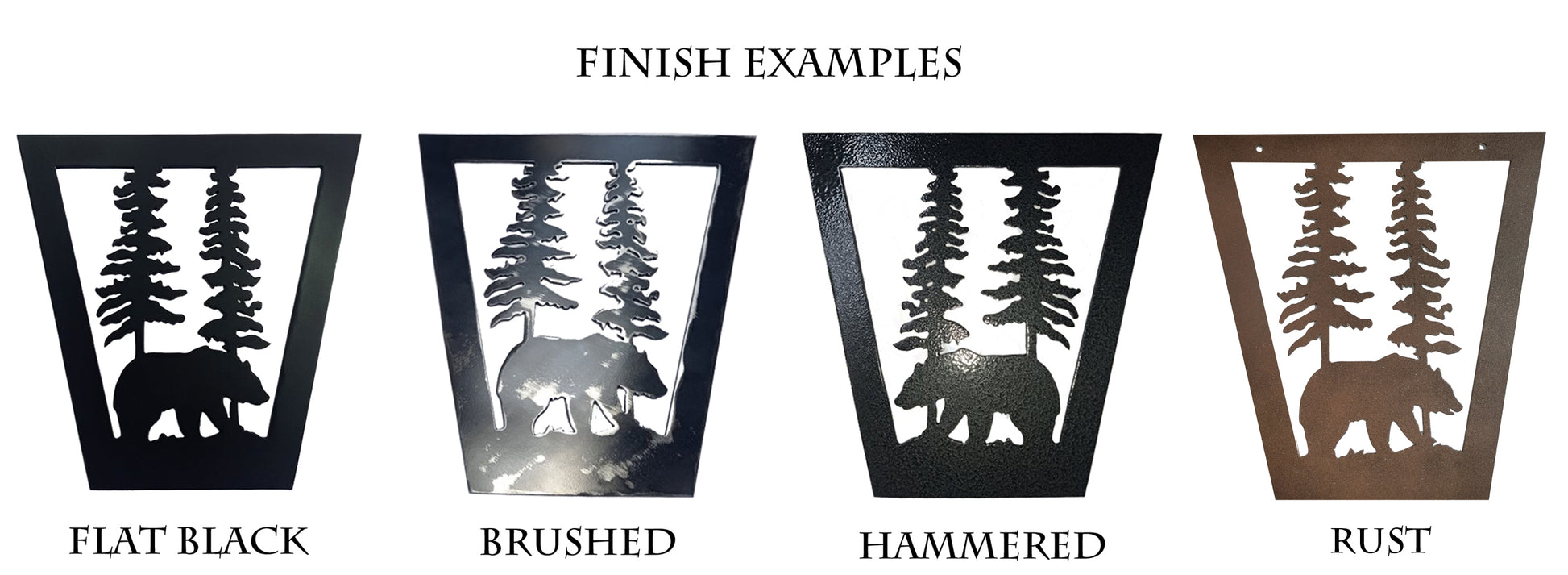 Stagecoach ceiling light finish options brushed black hammered rust