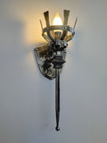 Castle style wall torch sconce. Iron medieval lighting