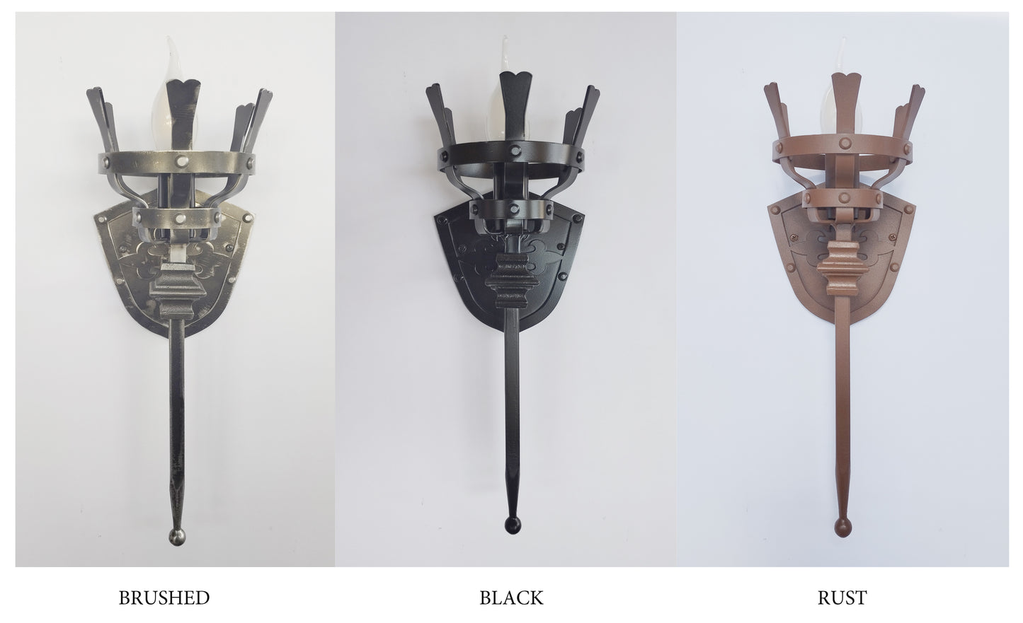 Castle Torch Wall Sconce — Medieval Iron Wall Light