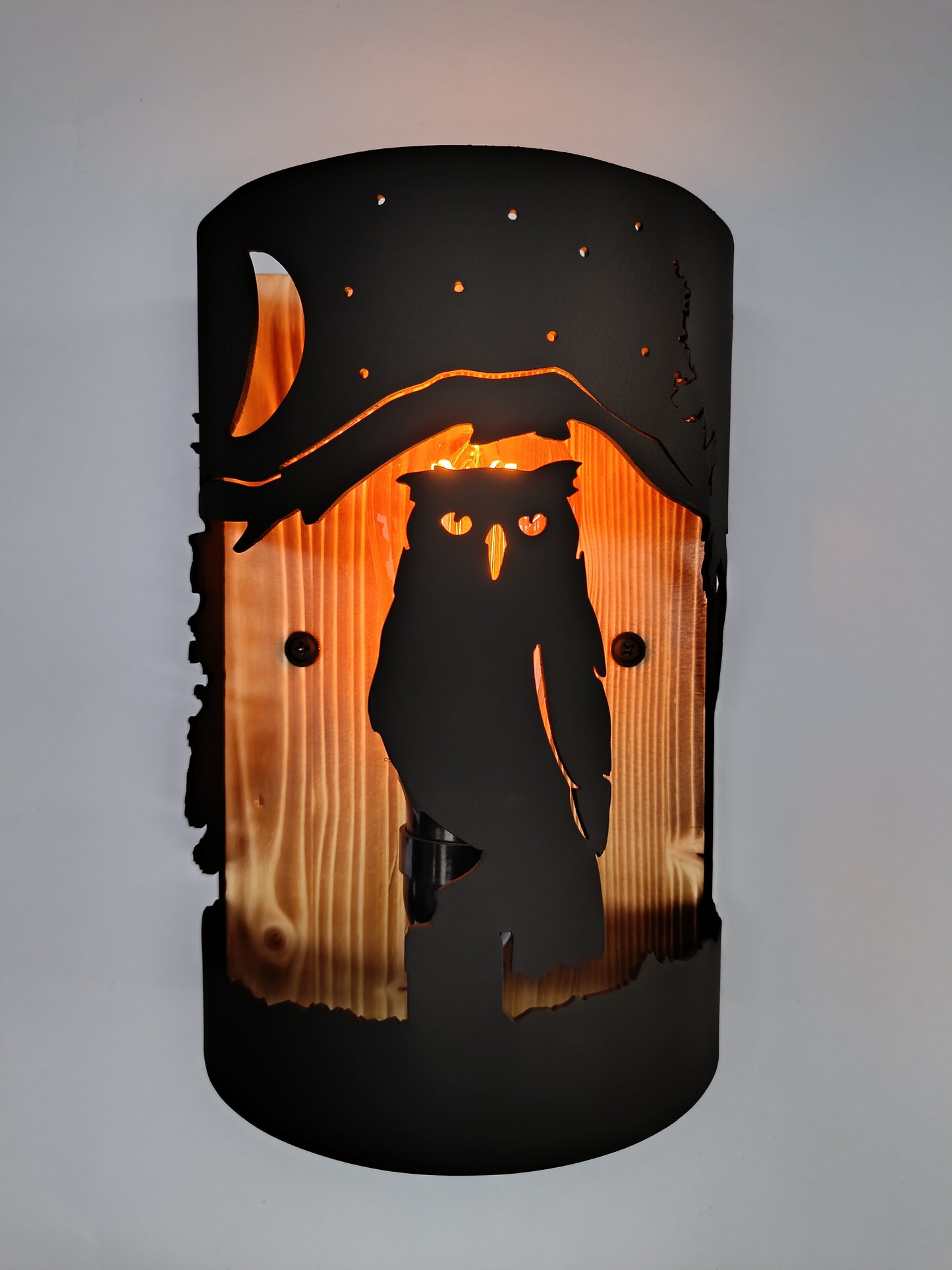 Rustic Owl Wall Light | Handmade Cabin Wall Sconce