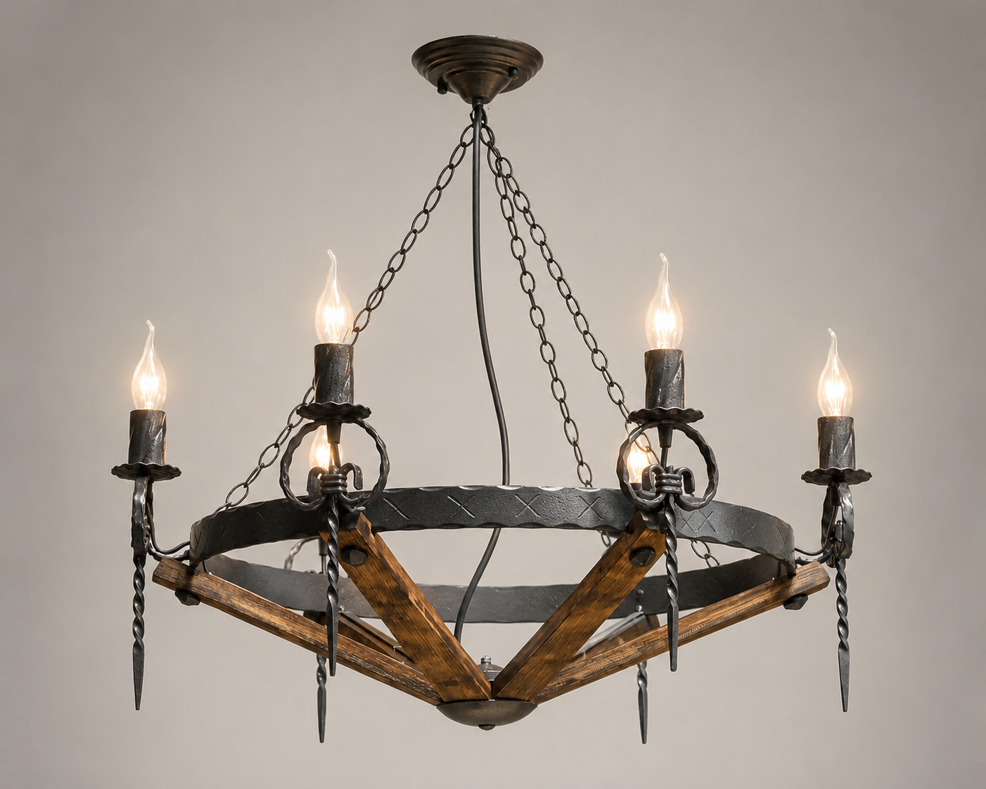 Lustres en fer forgé - Lustre rustique - Eclairage lustre - Plafonniers