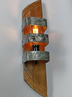 Wine Barrel sconce - Recycled oak barrel wood wall light