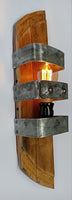 Wine Barrel sconce - Recycled oak barrel wood wall light