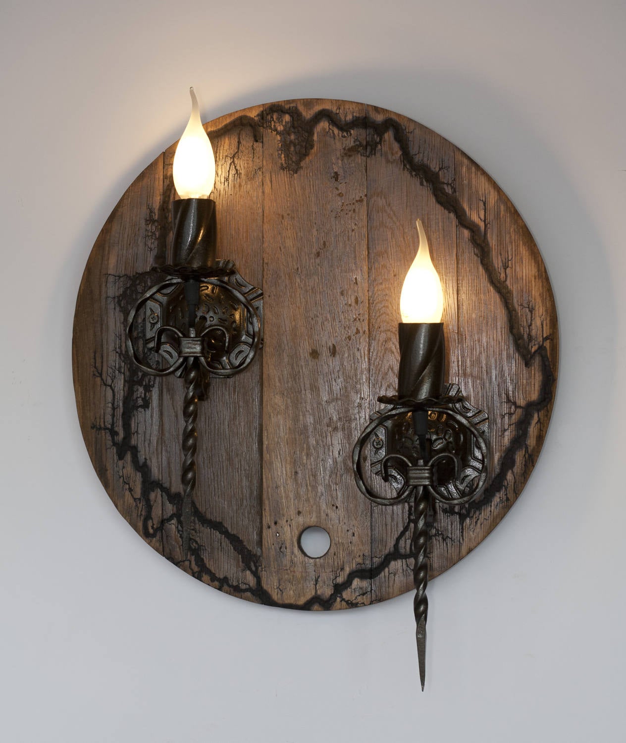 Wrought iron wall light - Double sconce - Rustic wall fixture
