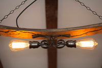 Wine barrel stave light fixture - Rustic ceiling light