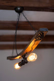 Wine barrel stave light fixture - Rustic ceiling light