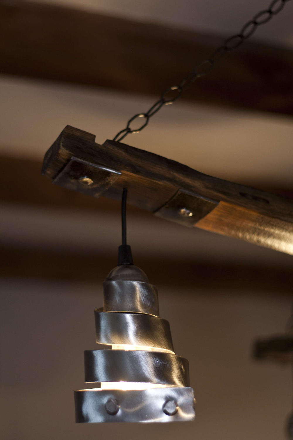 Rustic ceiling light - Wine barrel light fixture
