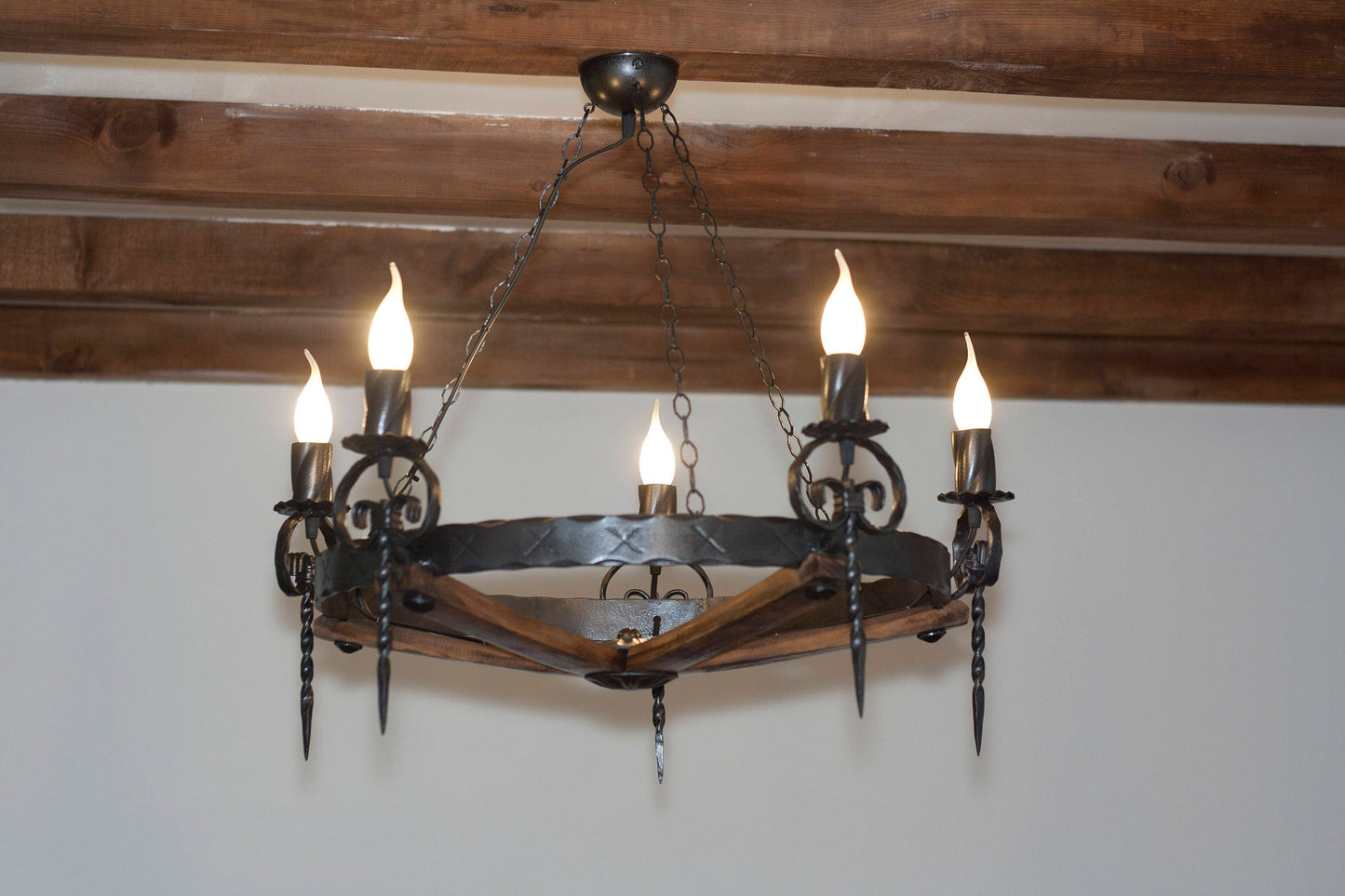 Lustre rustique - Eclairage lustre - Plafonniers - Lustres en fer forgé
