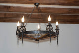 Rustic wrought iron chandelier lighting - Regal I