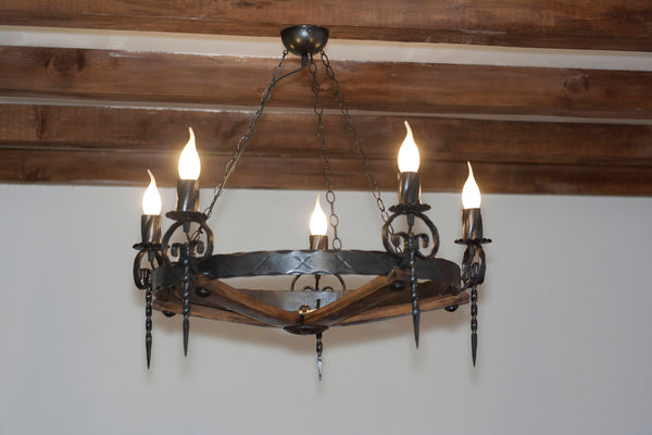 Rustic wrought iron chandelier lighting - Regal I