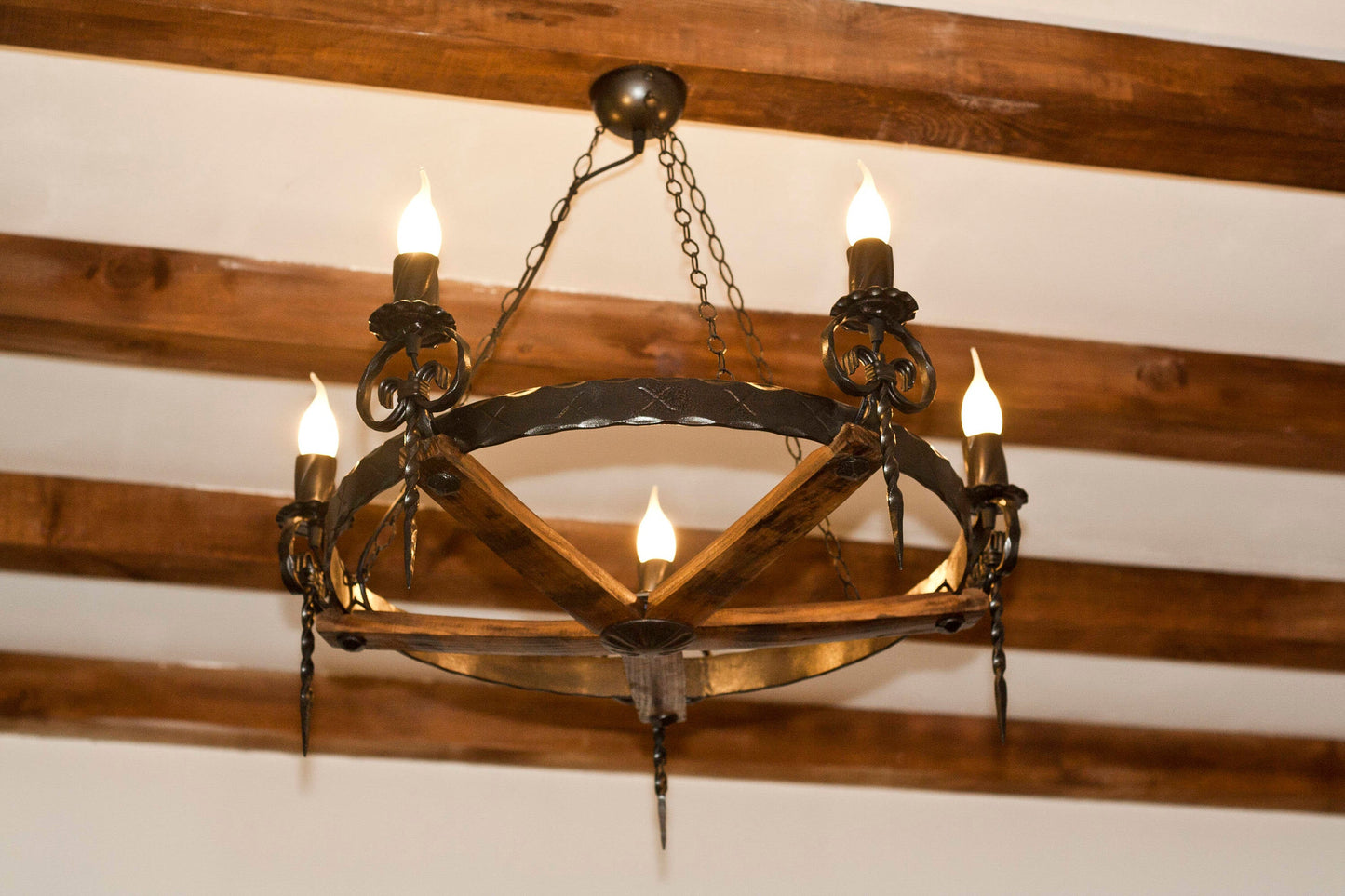 Lustre rustique - Eclairage lustre - Plafonniers - Lustres en fer forgé