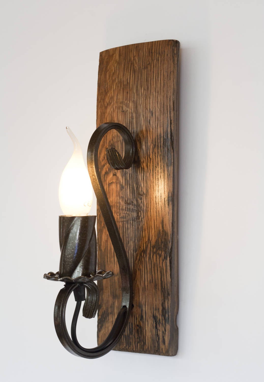 Applique rustique - Applique bois et fer forgé - Appliques Barrel