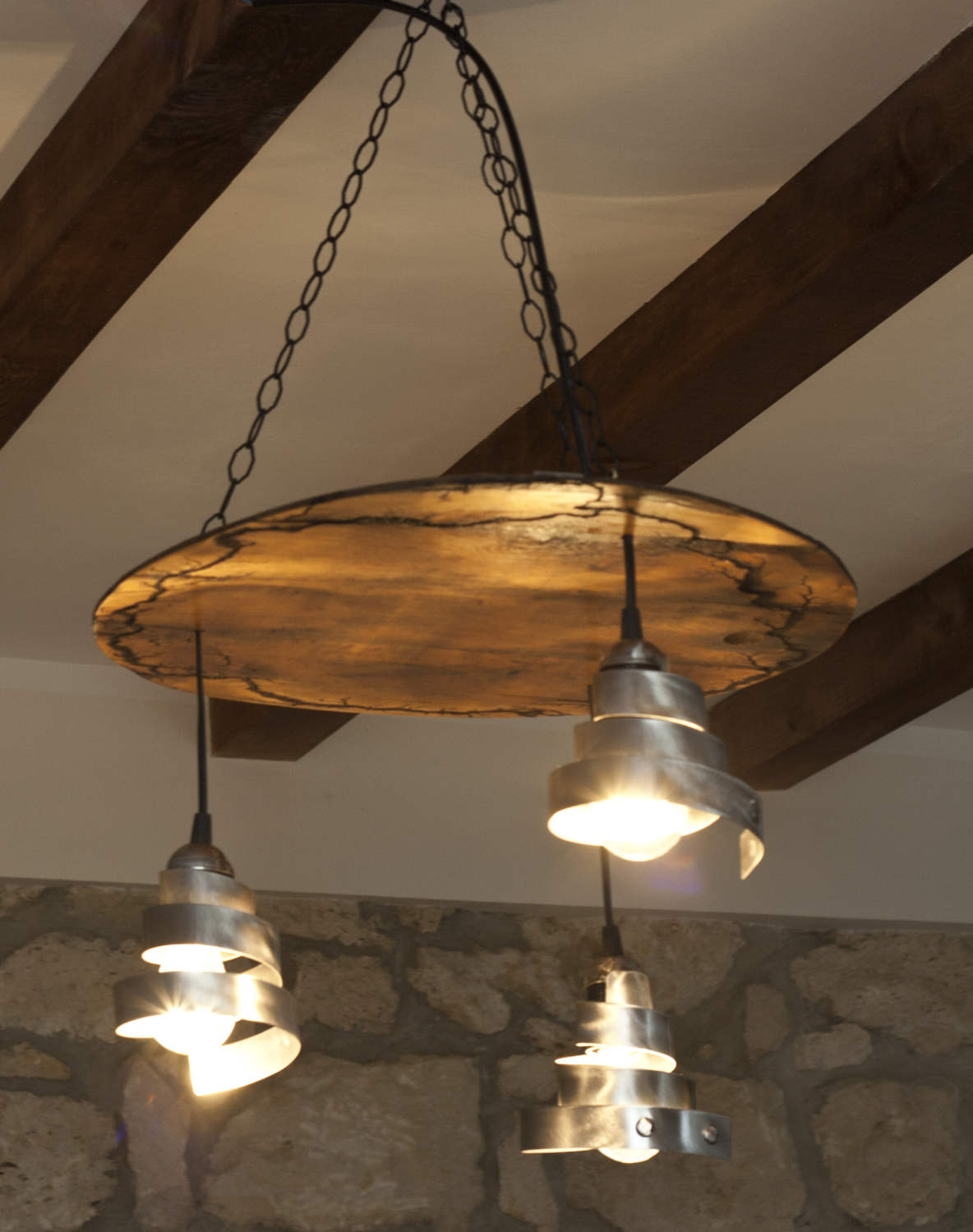 Plafonniers tonneau de vin - Suspension rustique