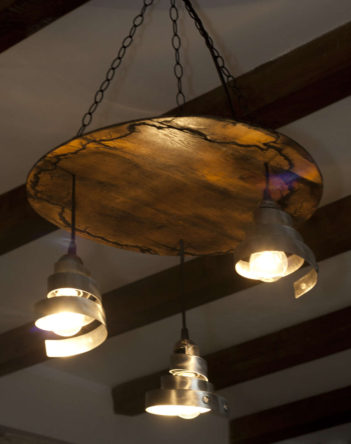 Plafonniers tonneau de vin - Suspension rustique