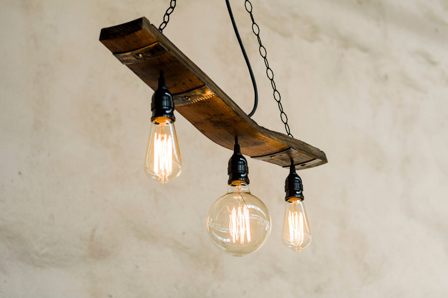 Rustic light fixture - Wine barrel stave lights - Pendant lights