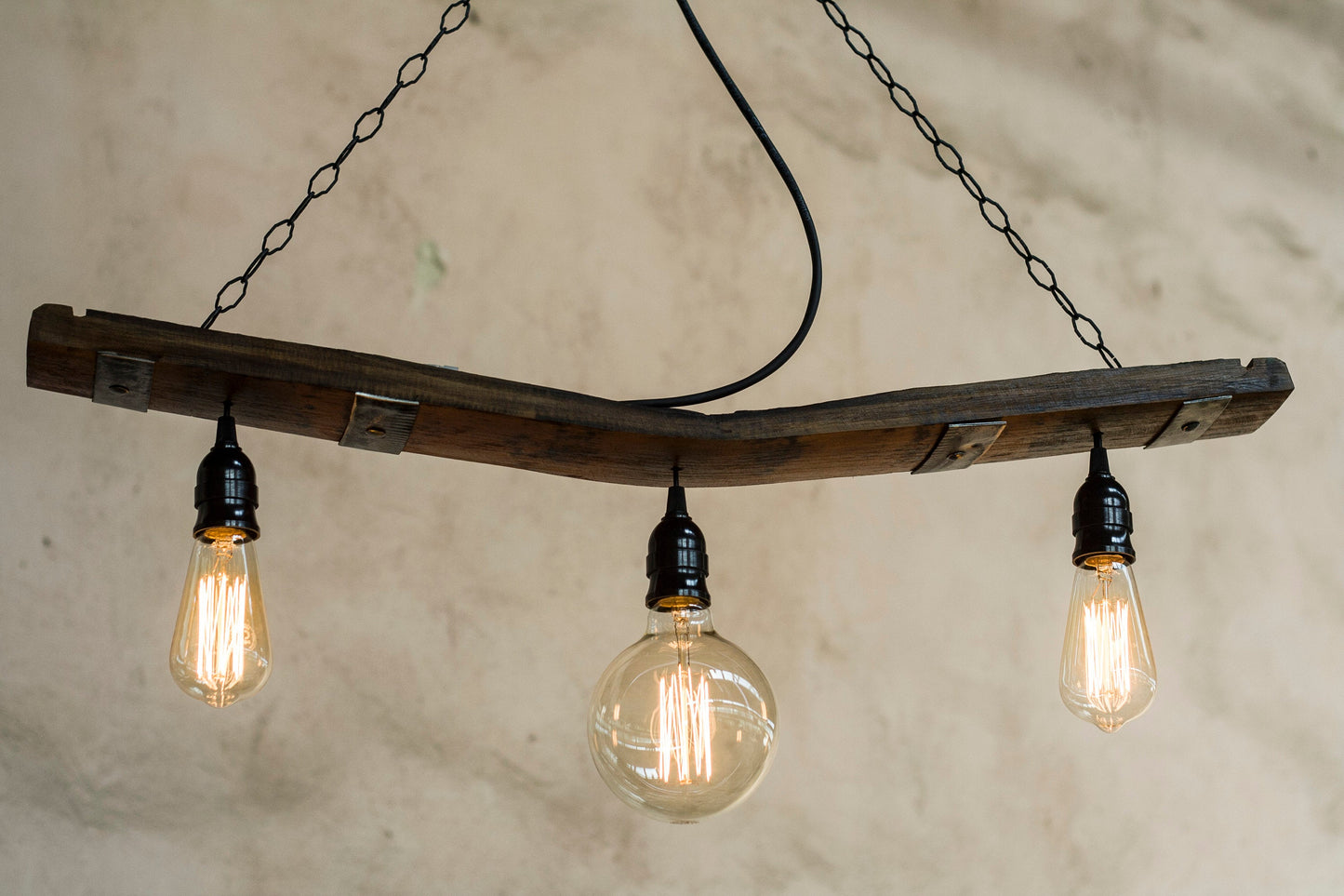 Rustic light fixture - Wine barrel stave lights - Pendant lights