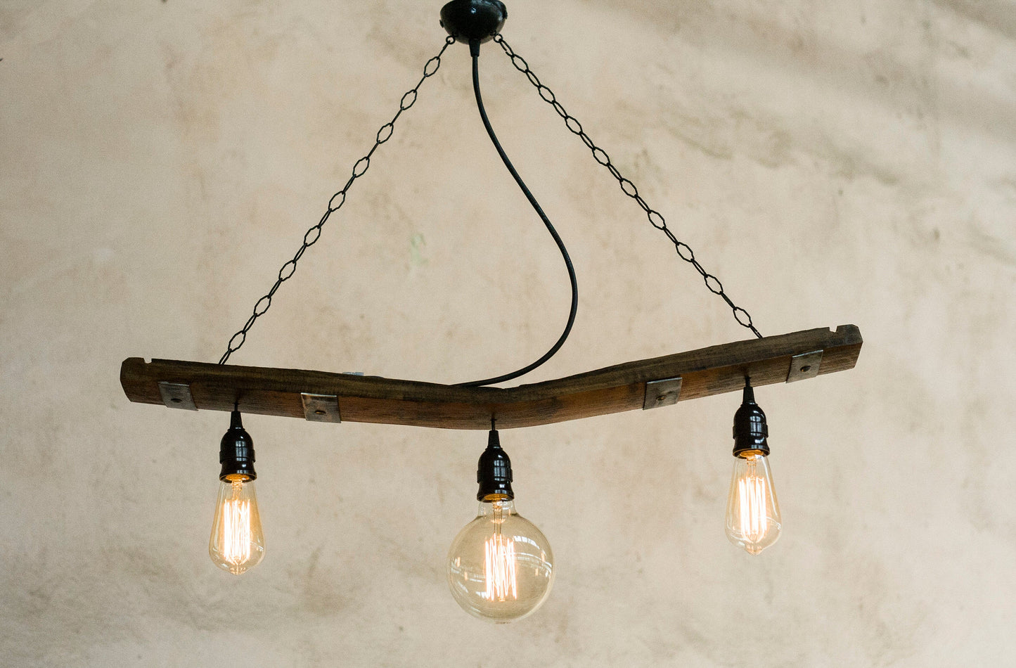 Rustic light fixture - Wine barrel stave lights - Pendant lights
