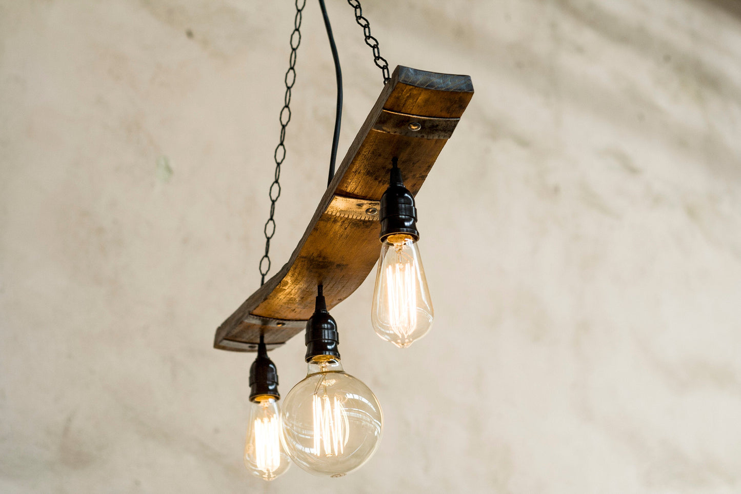 Rustic light fixture - Wine barrel stave lights - Pendant lights