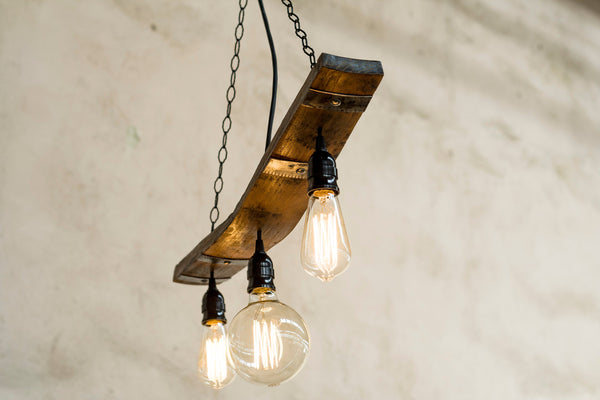 Rustic light fixture - Wine barrel stave lights - Pendant lights