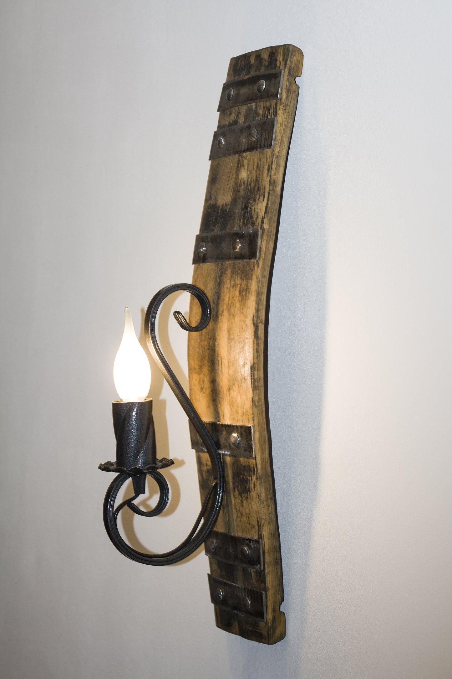 Rustic wall light - Rustic Light fixture - Wine Barrel Lamp