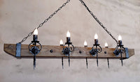 Wood beam chandelier lighting - King III