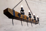 Wood beam chandelier lighting - King III