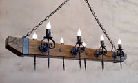 Wood beam chandelier lighting - King III