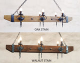 Wood beam and wrought iron chandelier - King II