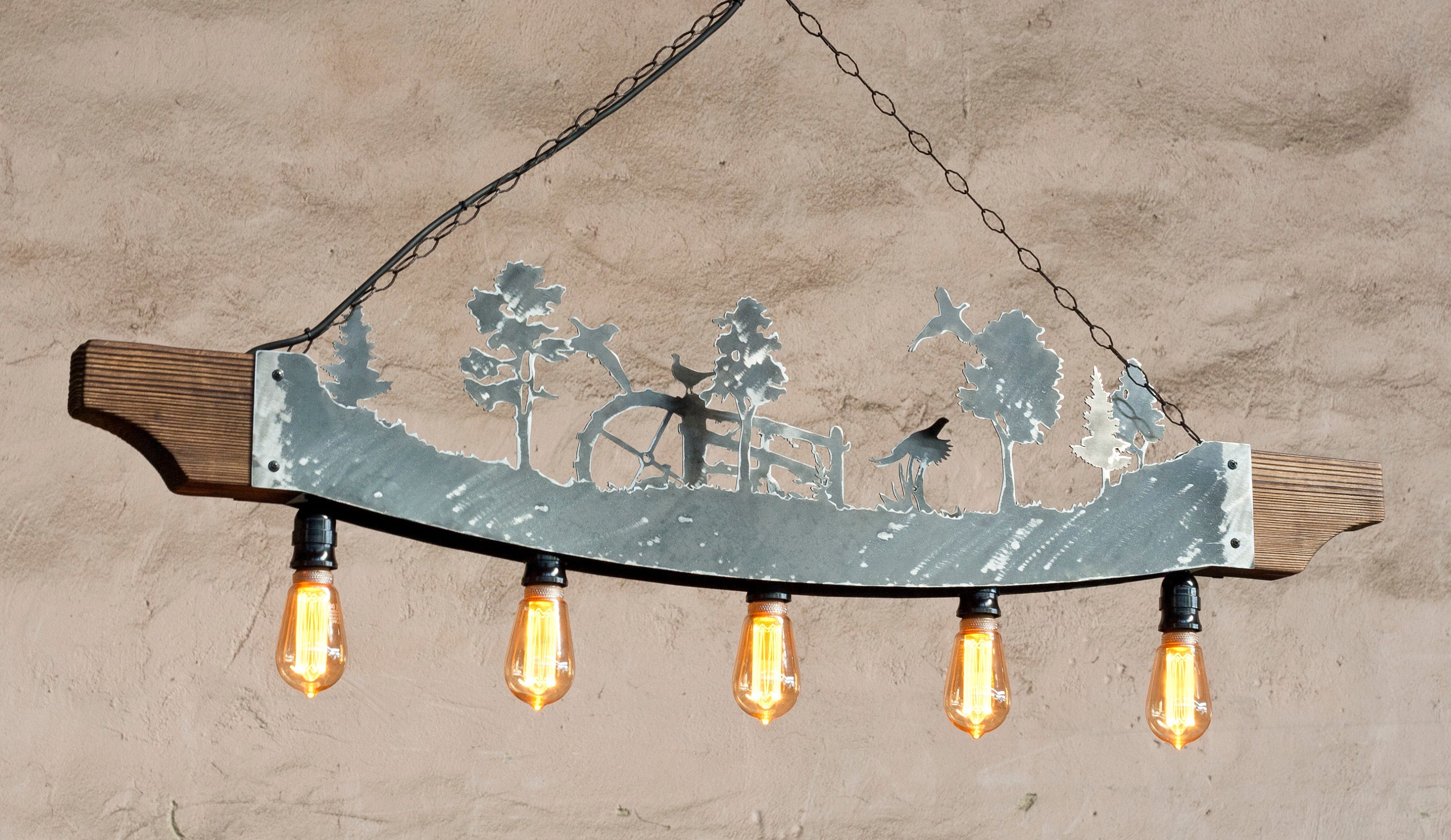 Rustic Chandelier - Cabin Chandelier - Rustic Ceiling Lights – Black ...