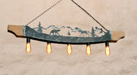 Rustic Pendant Lights Bear and Moose Cabin Lighting