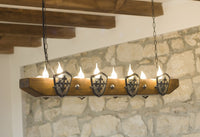 Wood beam lights - Iron chandelier