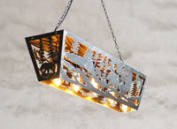 Rustic five lights fixture - Cabin lights - Bear themed