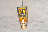 Rustic three lights fixture - Moose and bear - Cabin wildlife light fixture