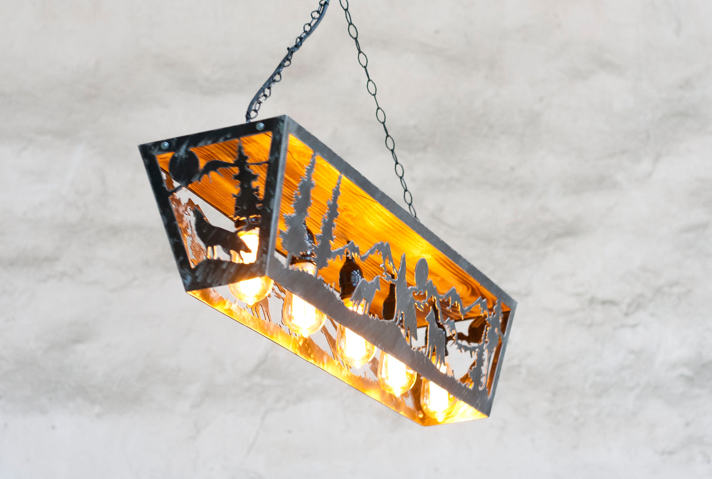 Cabin pendant light - Wolves themed ceiling lights.