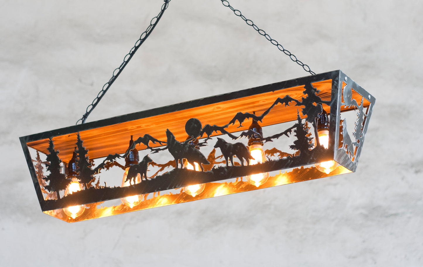 Cabin pendant light - Wolves themed ceiling lights.