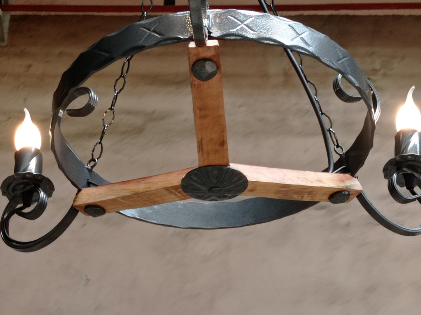 Lustre - Lustre en fer forgé - Plafonnier trois lumières