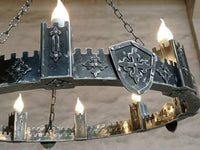 large Ancient Iron Chandelier - Knight II