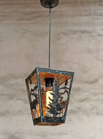 Rustic Pendant light - Moose - Cabin Ceiling lights - Log House Lighting - Lodge Lights