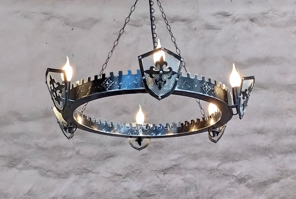 Chandelier ligthing - Medieval Style Iron Chandelier - Six lights chandelier - Ceiling lights