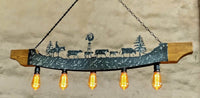 Farmhouse light fixture. Cattle. Farm pendant light. Cabin lights. Ceiling barn lights