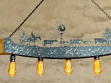 Farmhouse light fixture. Cattle. Farm pendant light. Cabin lights. Ceiling barn lights